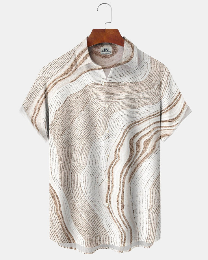 Alohadaddy® Casual Striped Abstract Print Men&