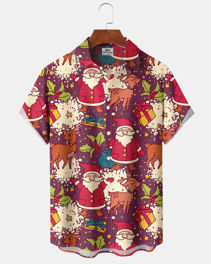 Alohadaddy® Holiday Christmas Santa Claus Gift Print Men&
