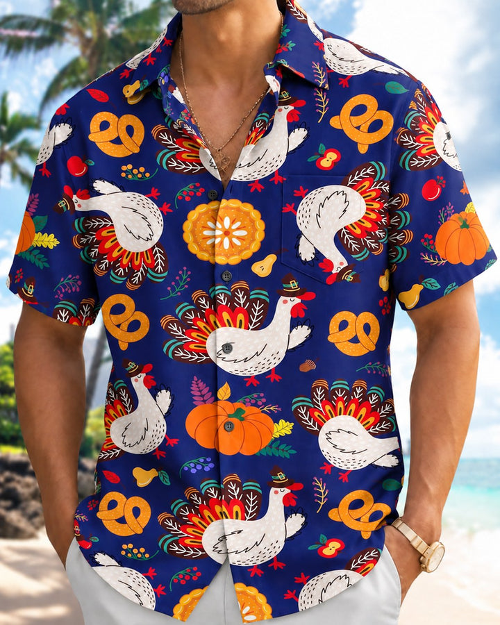 Alohadaddy® Thanksgiving Turkey Cookie Pumpkin Print Men&