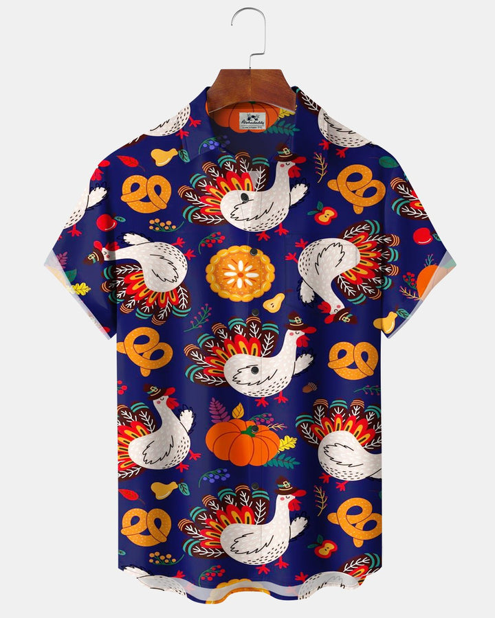 Alohadaddy® Thanksgiving Turkey Cookie Pumpkin Print Men&