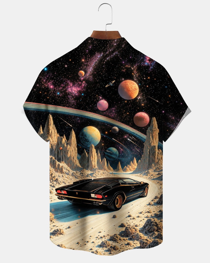 Alohadaddy® Casual Car and Space Print Men&