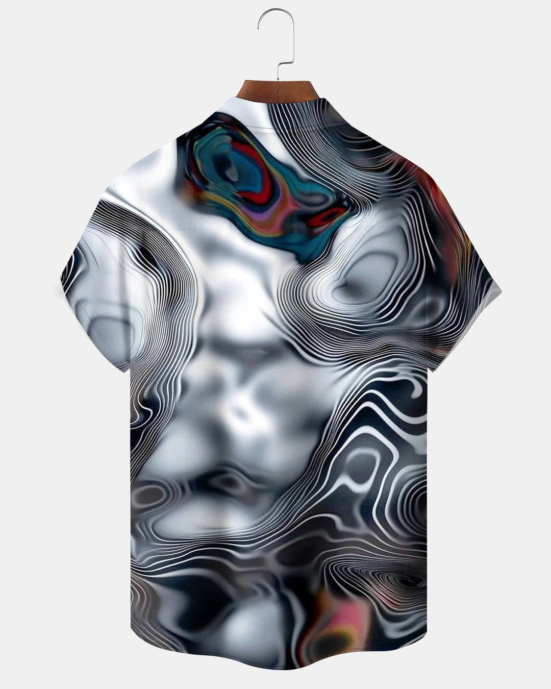 Alohadaddy® Casual Abstract Art Liquid Metal Striped Print Men&