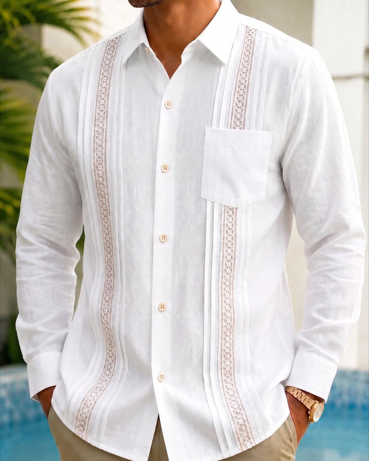 Alohadaddy® Basic White and Pink Striped Casual Print Men&