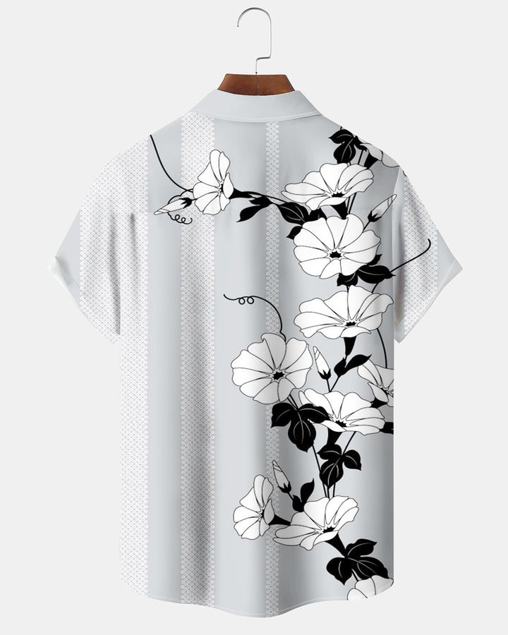 Alohadaddy® Casual Floral Striped Print Men&