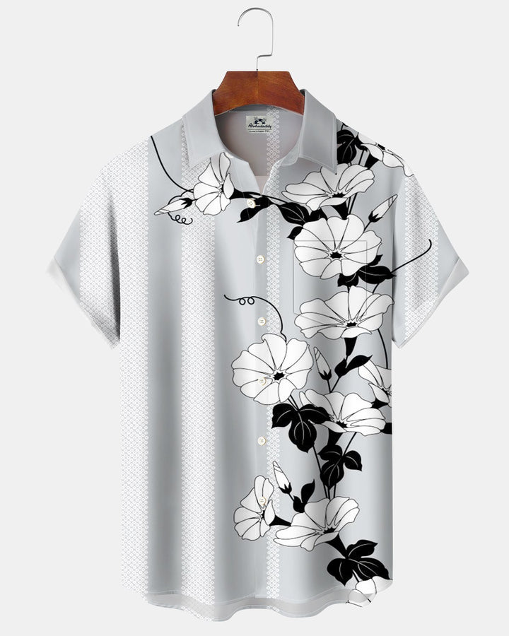 Alohadaddy® Casual Floral Striped Print Men&