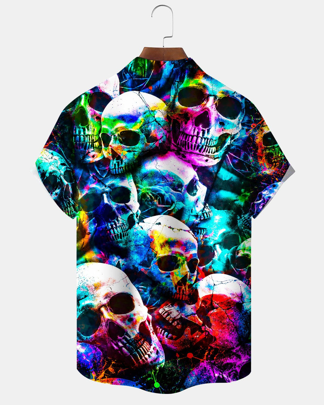 Alohadaddy® Retro Casual Colorful Fluorescent Skull Print Men&
