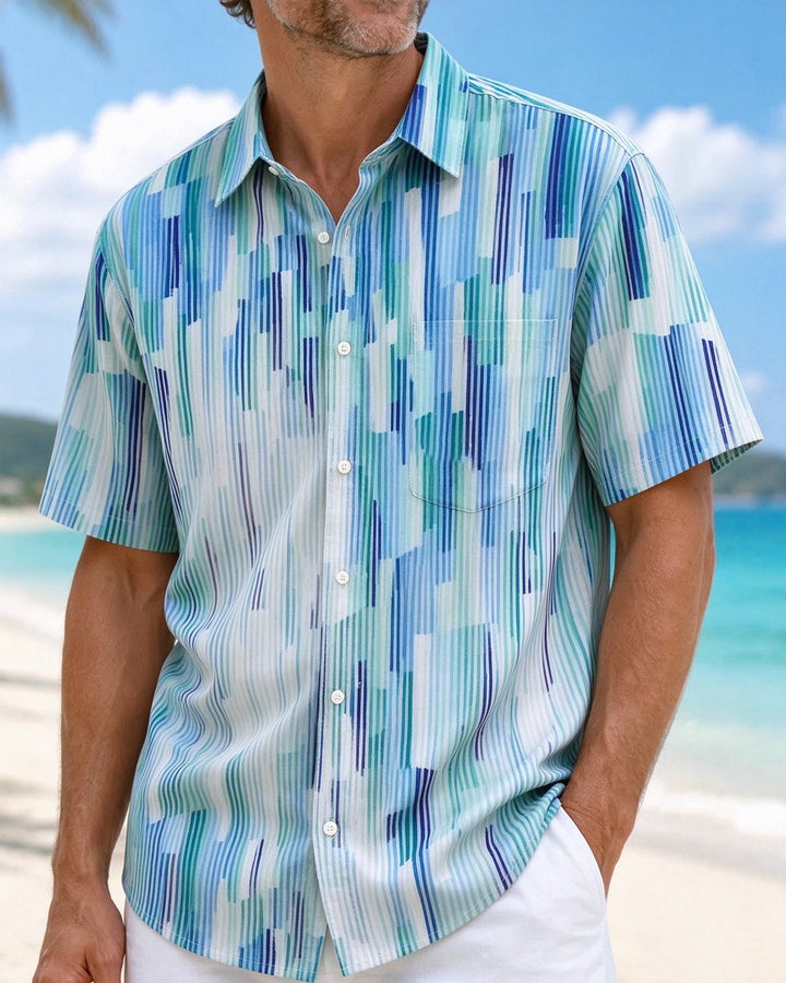 Alohadaddy® Basic Striped Gradient Print Men&
