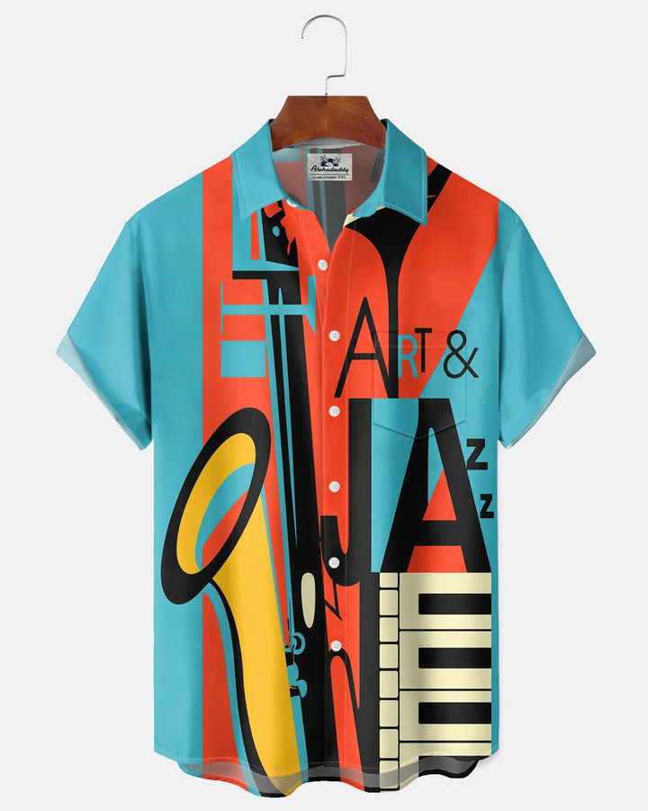 Alohadaddy® Retro Jazz Music Art Geometric Print Men&