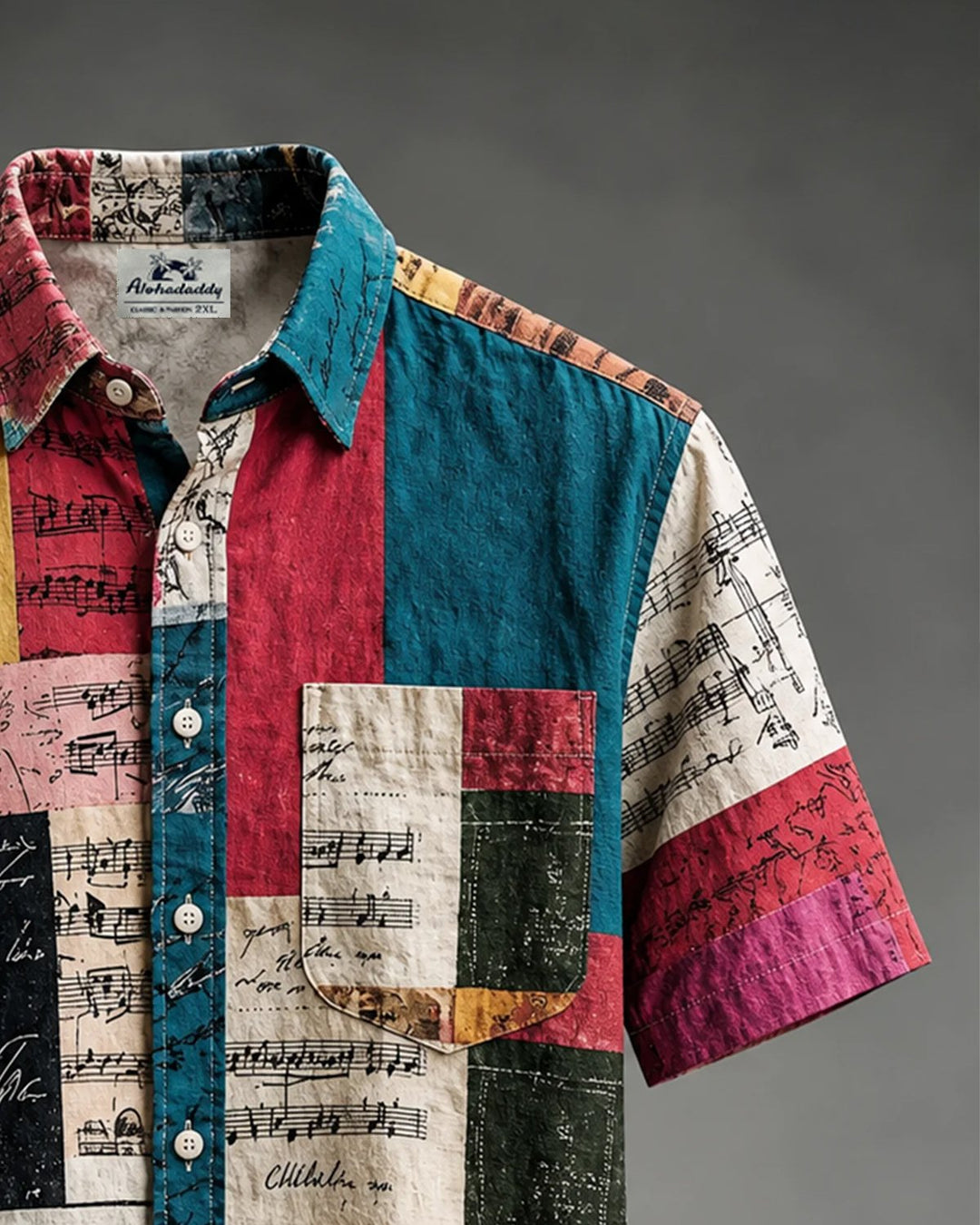 Alohadaddy® Retro Jazz Abstract Note Print Men&