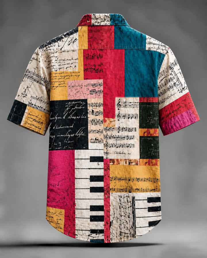 Alohadaddy® Retro Jazz Abstract Note Print Men&