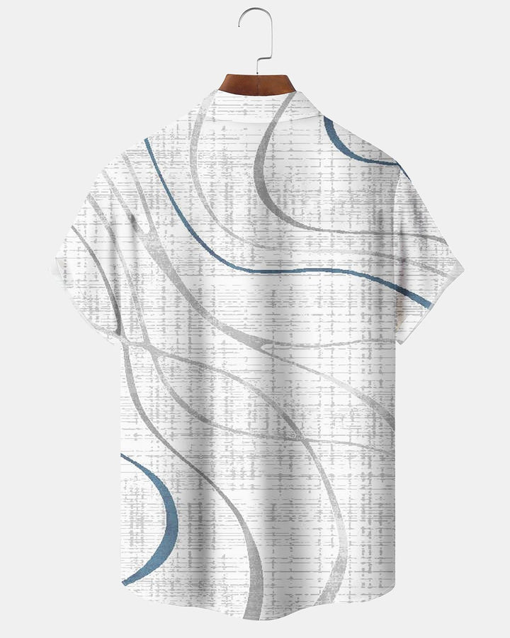Alohadaddy® Casual Abstract Striped Texture Print Men&