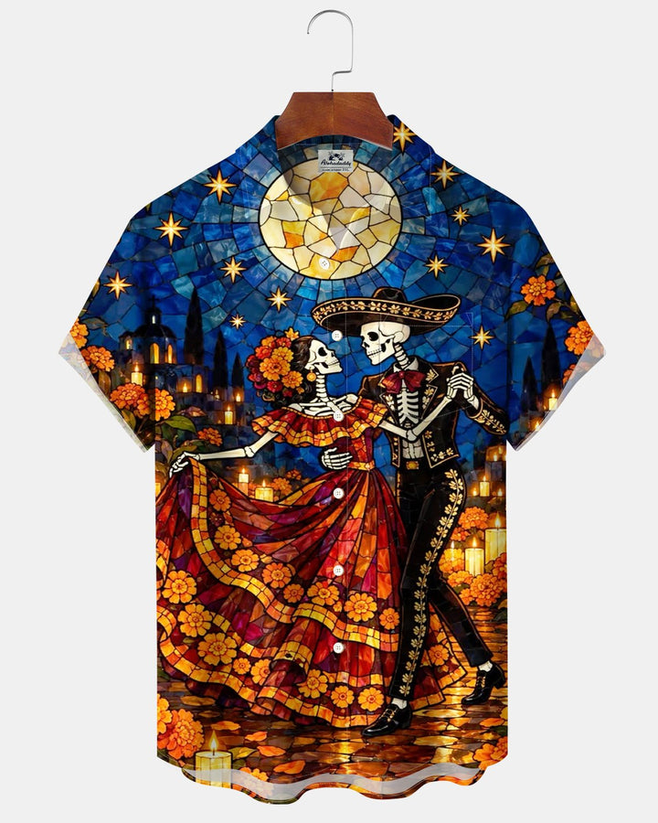 Alohadaddy® Day of the Dead Skeleton Dance Print Men&