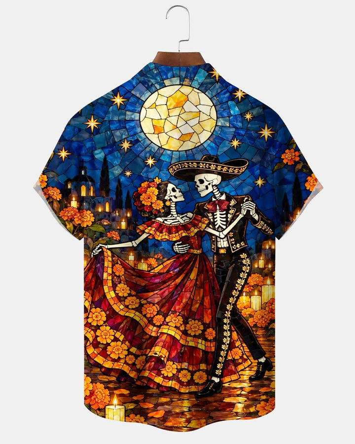 Alohadaddy® Day of the Dead Skeleton Dance Print Men&