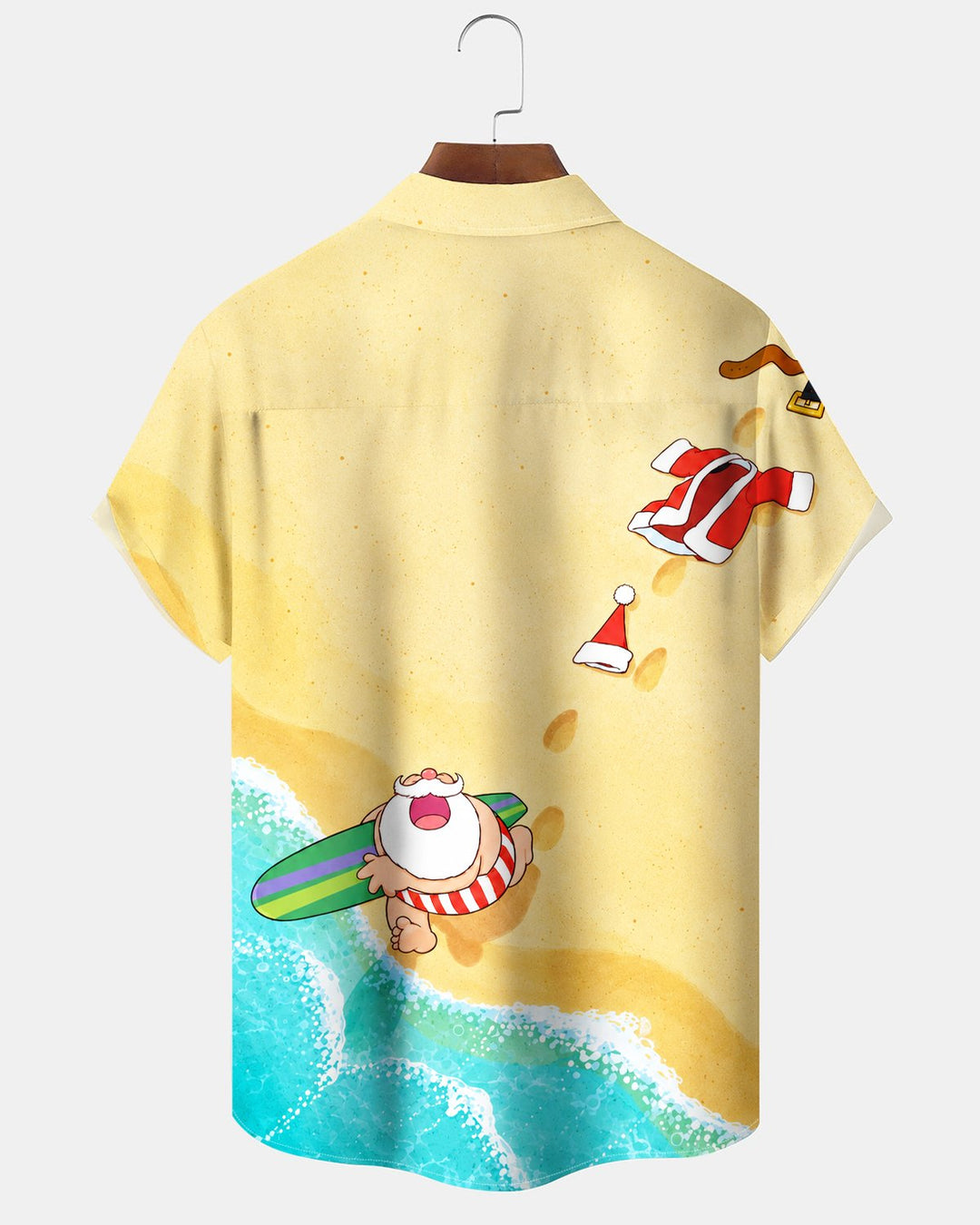 Alohadaddy® Holiday Christmas Santa Claus Beach Vacation Print Men&