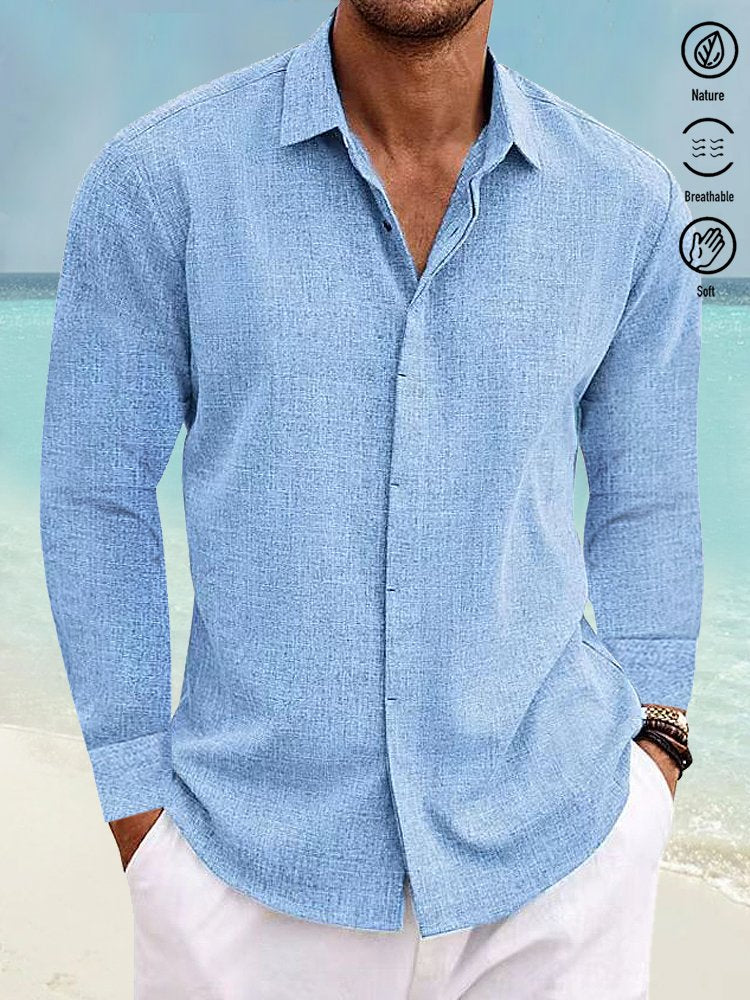 Alohadaddy Basic Cotton Linen Plain Men&