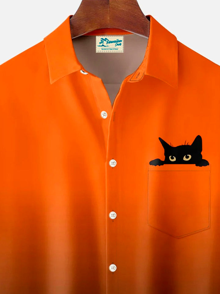 Alohadaddy Retro Halloween Cat Gradient 3D Digital Print Men&