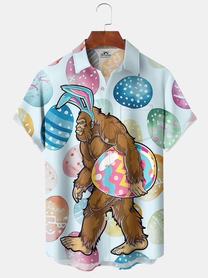 Alohadaddy Hawaii Resort Style Easter Bigfoot Pocket Button Stretch Large Size Men&