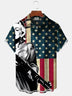 Alohadaddy Holiday Collection Independence Day American Flag Print Art Button Cardigan Pockets Stretch Large Size Long Short Sleeve Shirt