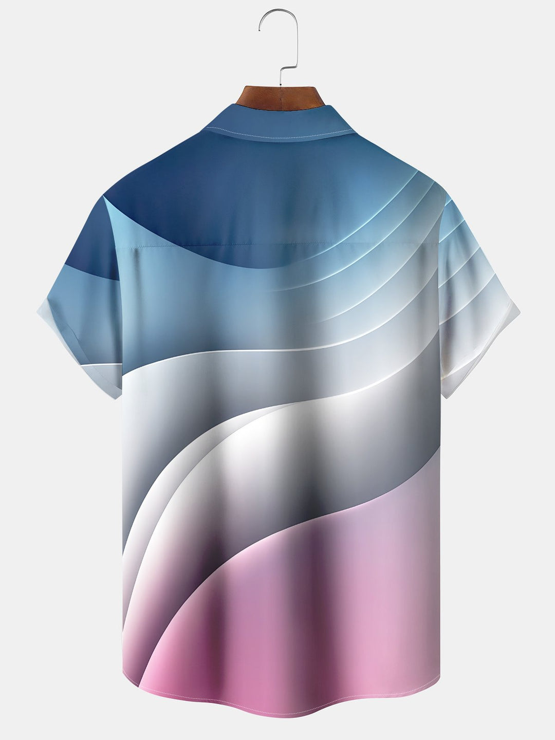 Alohadaddy® Casual Gradient Abstract Print Chest Pocket Stretch Oversized Men&