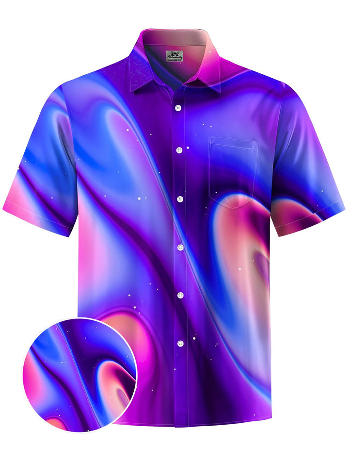 Alohadaddy® Casual Abstract Texture Print Pockets Elastic Oversized Men&