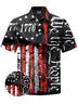 Alohadaddy® Independence Day Flag Printed Pockets Stretch Large Size Men's Short Sleeve Shirt