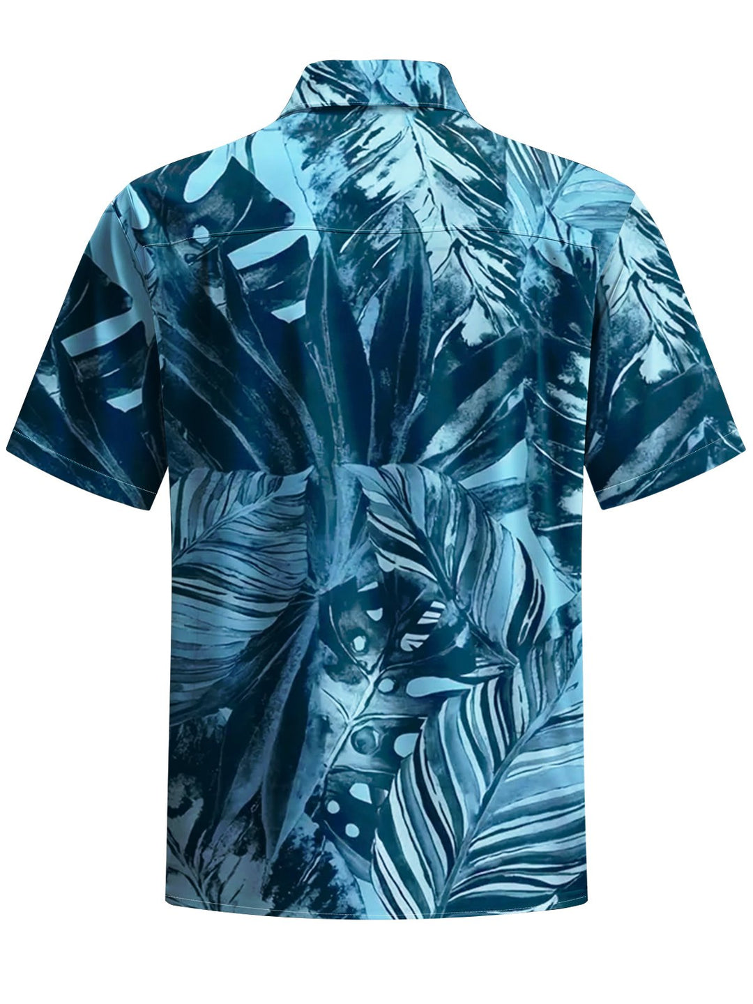 Alohadaddy® Hawaiian Palm Leaf Art Print Chest Pocket Mens Short Sleeve Shirt Big &amp; Tall