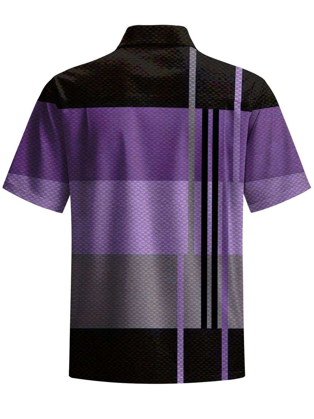 Alohadaddy® Casual Stripes Contrast Art Print Chest Pocket Men&
