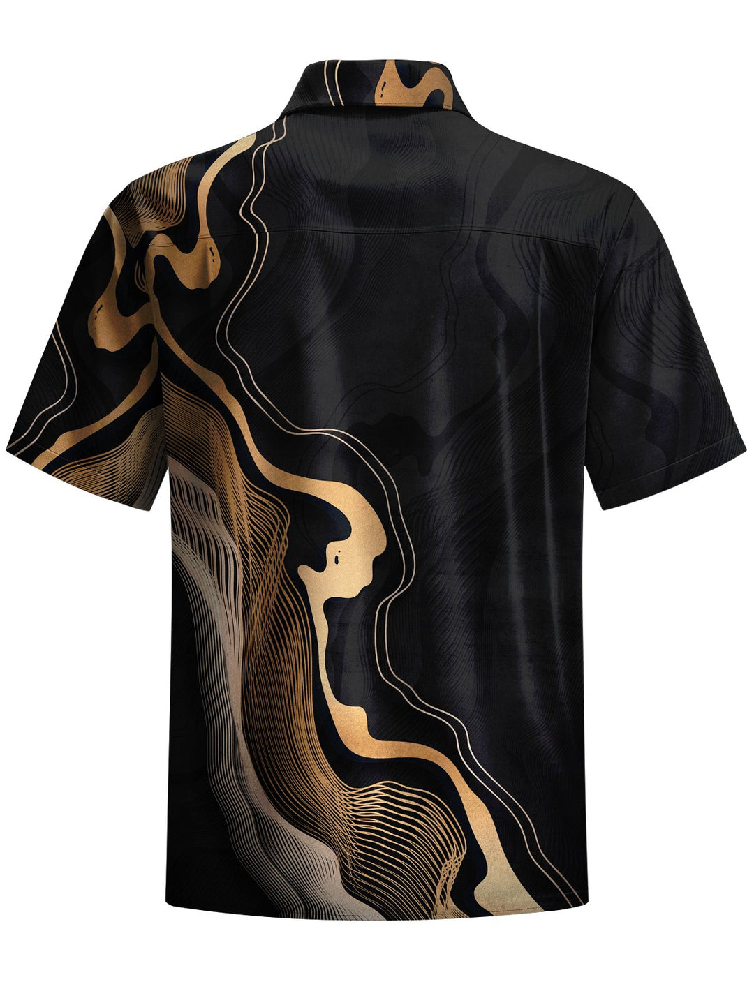 Alohadaddy® Casual Abstract Texture Art Print Chest Pocket Men Short Sleeve Shirt Big &amp; Tall