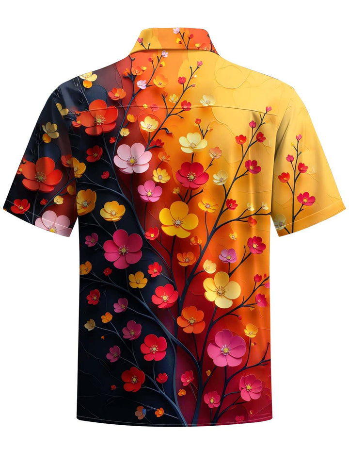 Alohadaddy® Vintage Floral Ombre Print Art Pocket Stretch Men&