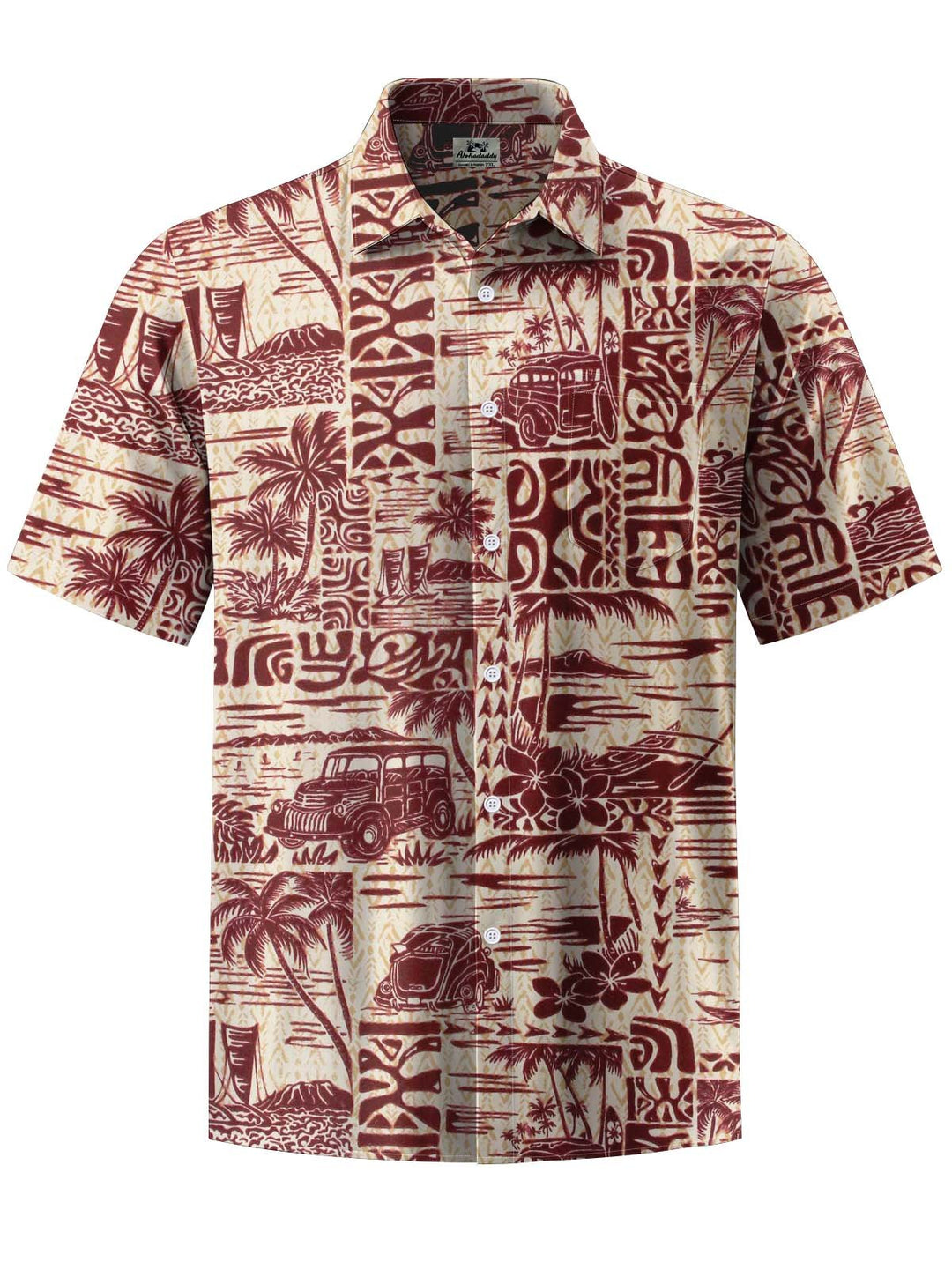 Alohadaddy® Vintage Tiki Car Print Art Pocket Stretch Men&