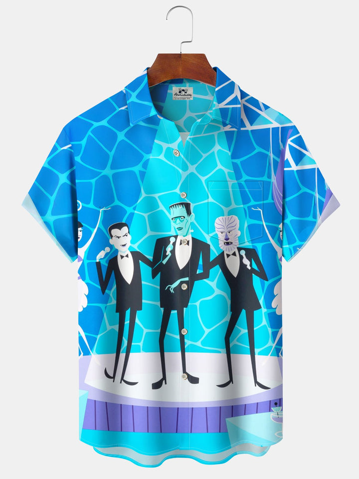Alohadaddy® Retro Geometric Atom Cartoon Print Pocket Stretch Men&