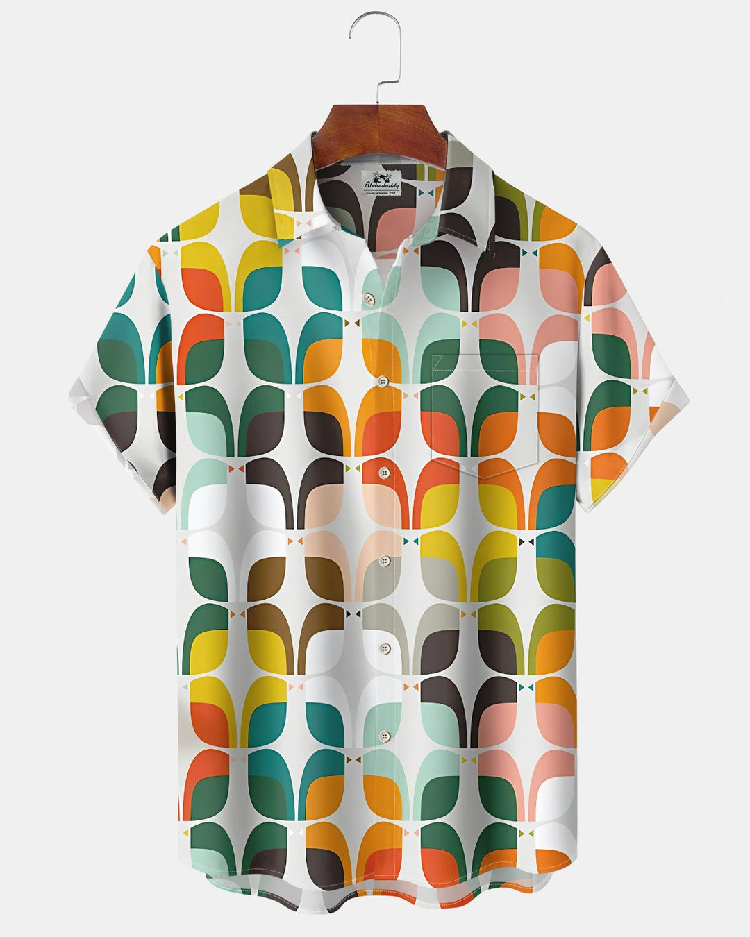Alohadaddy® Casual Geometric Print Pocket Elastic Button Men&