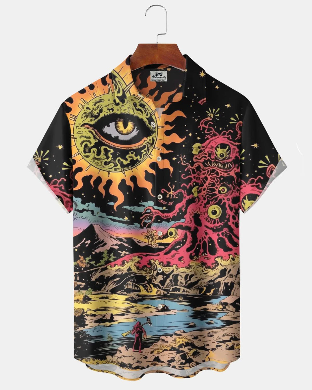 Alohadaddy® Retro Graffiti Print Sunglasses Pocket Button Men&
