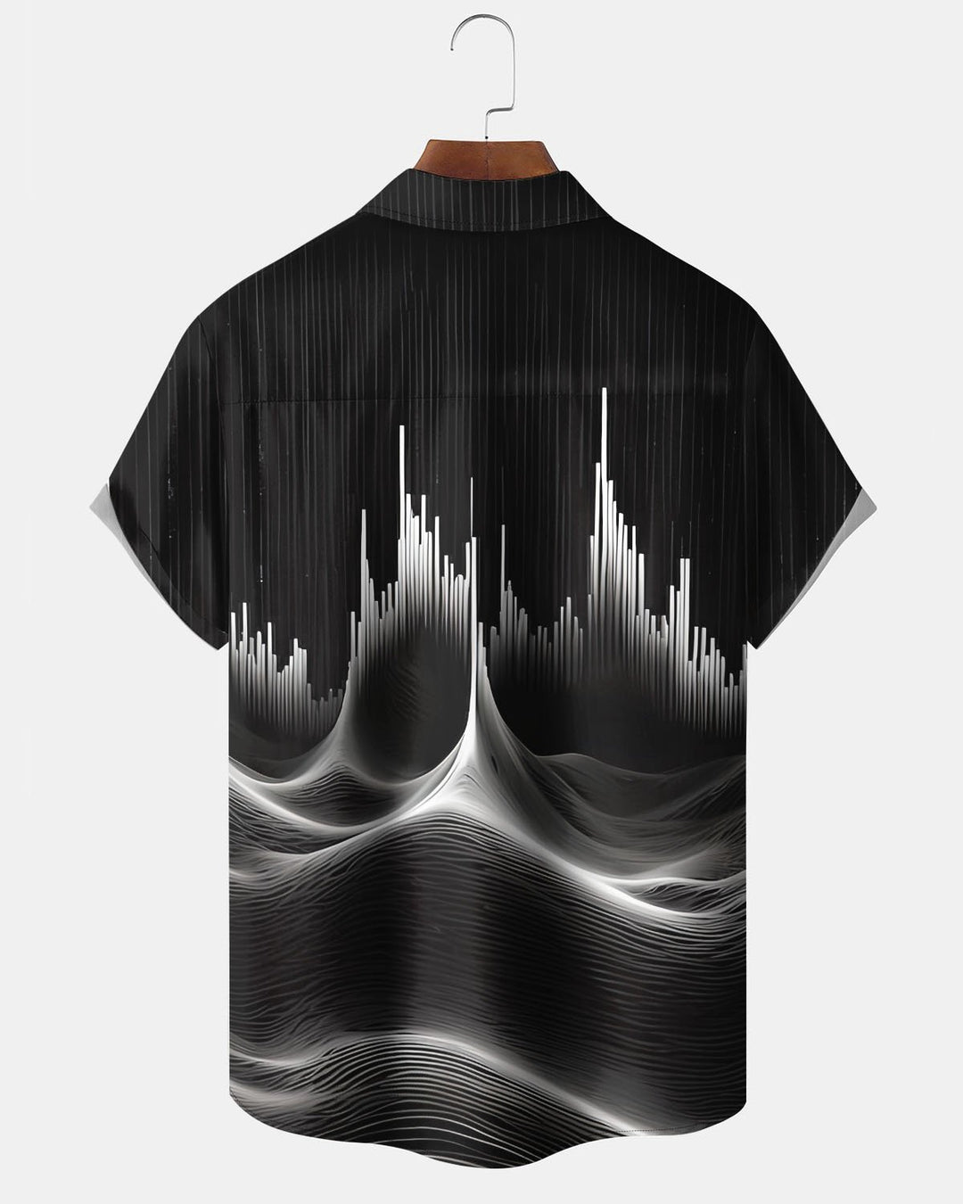 Alohadaddy® Casual Geometric Musical Note Print Art Pocket Button Stretch Men&