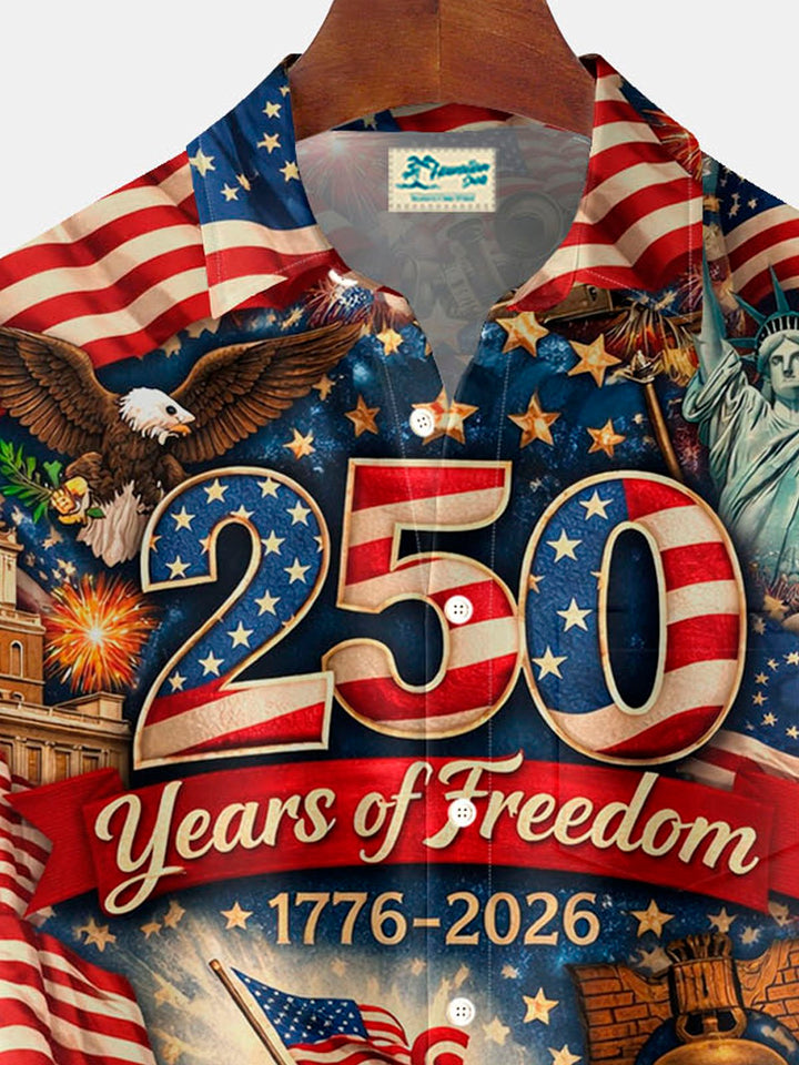 Alohadaddy® Retro 250th Anniversary National Flag Print Men&