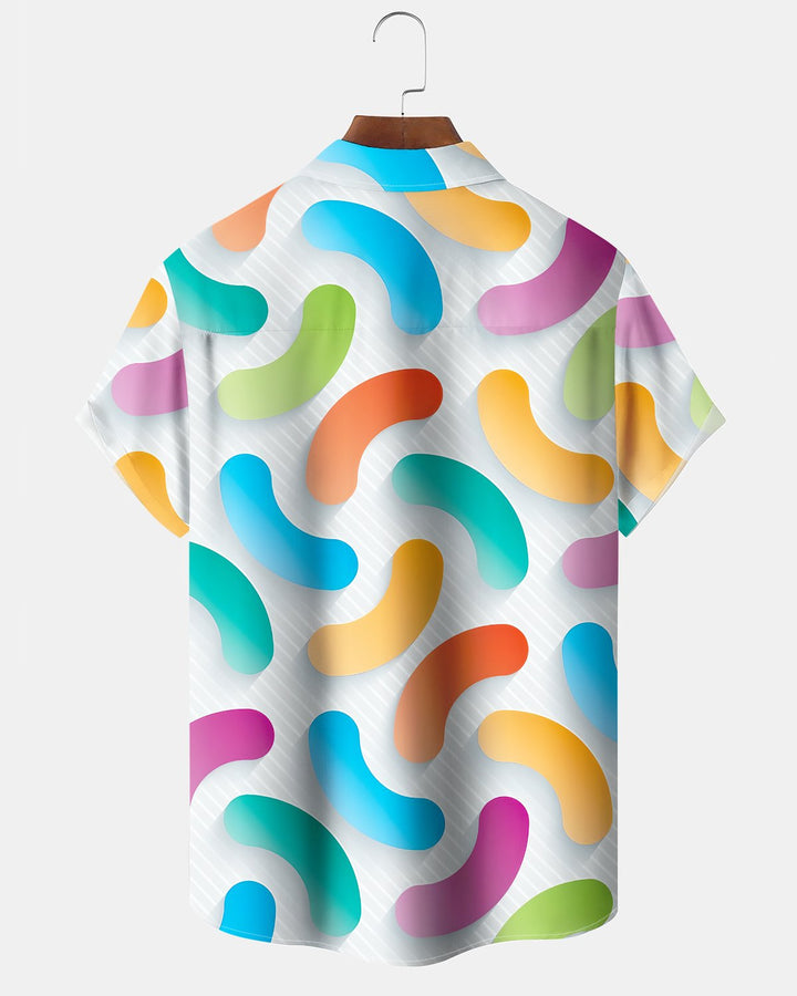 Alohadaddy® Casual Abstract Print Art Button Pocket Cardigan Men&