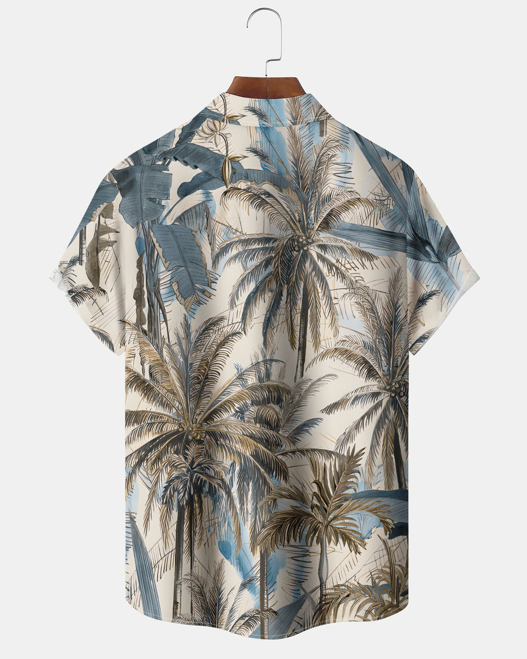 Alohadaddy® Hawaiian Palm Tree Print Art Button Pocket Cardigan Men&
