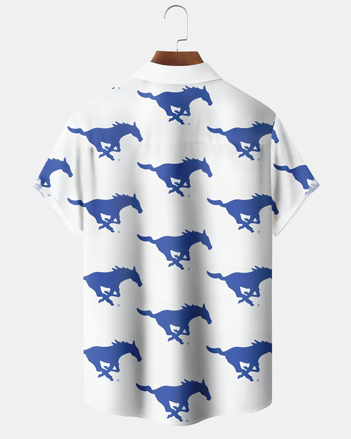 Alohadaddy® Casual Horse Print Art Button Pocket Cardigan Men&