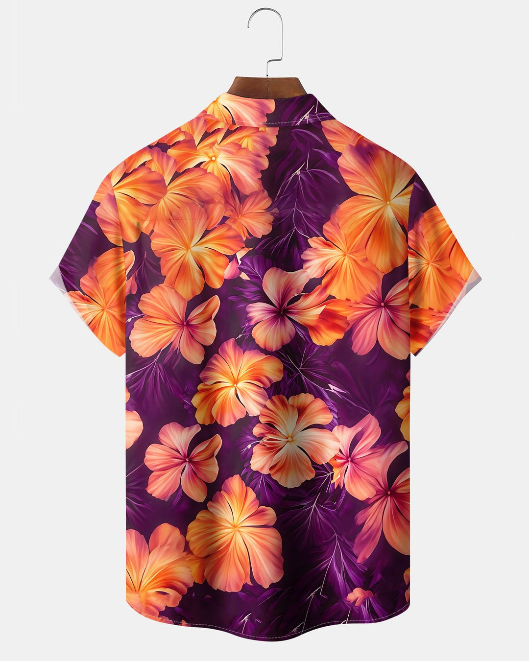 Alohadaddy® Hawaiian Hibiscus Print Art Button Pocket Cardigan Men&