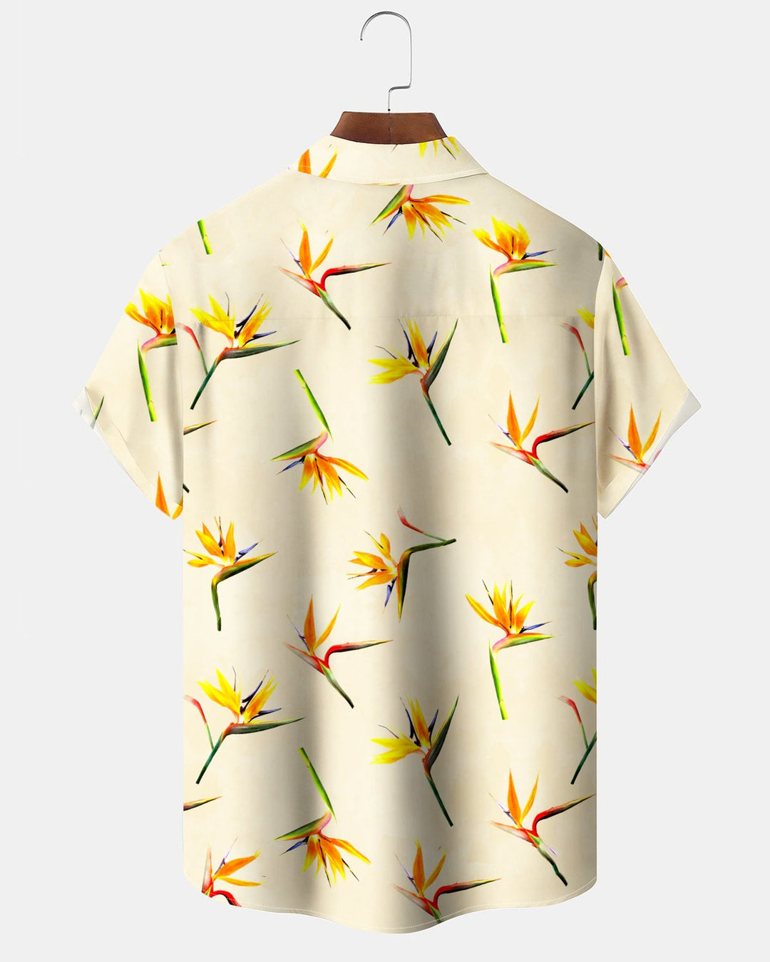 Alohadaddy® Vintage Bird of Paradise Floral Print Art Button Pocket Cardigan Men&
