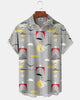 Alohadaddy® Casual Abstract Print Art Button Pocket Cardigan Men's Short-Sleeve Shirt