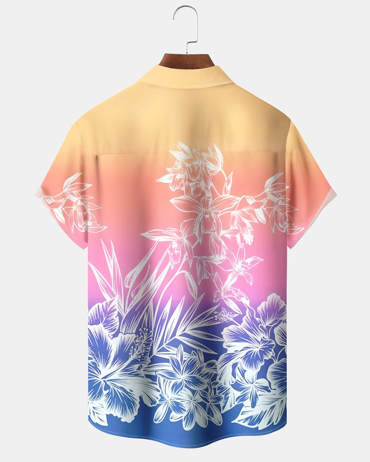 Alohadaddy® Hawaiian Floral Print Art Button Pocket Cardigan Men&