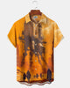 Alohadaddy® Retro Mecha Print Art Button Pocket Cardigan Men's Short Sleeve Shirt