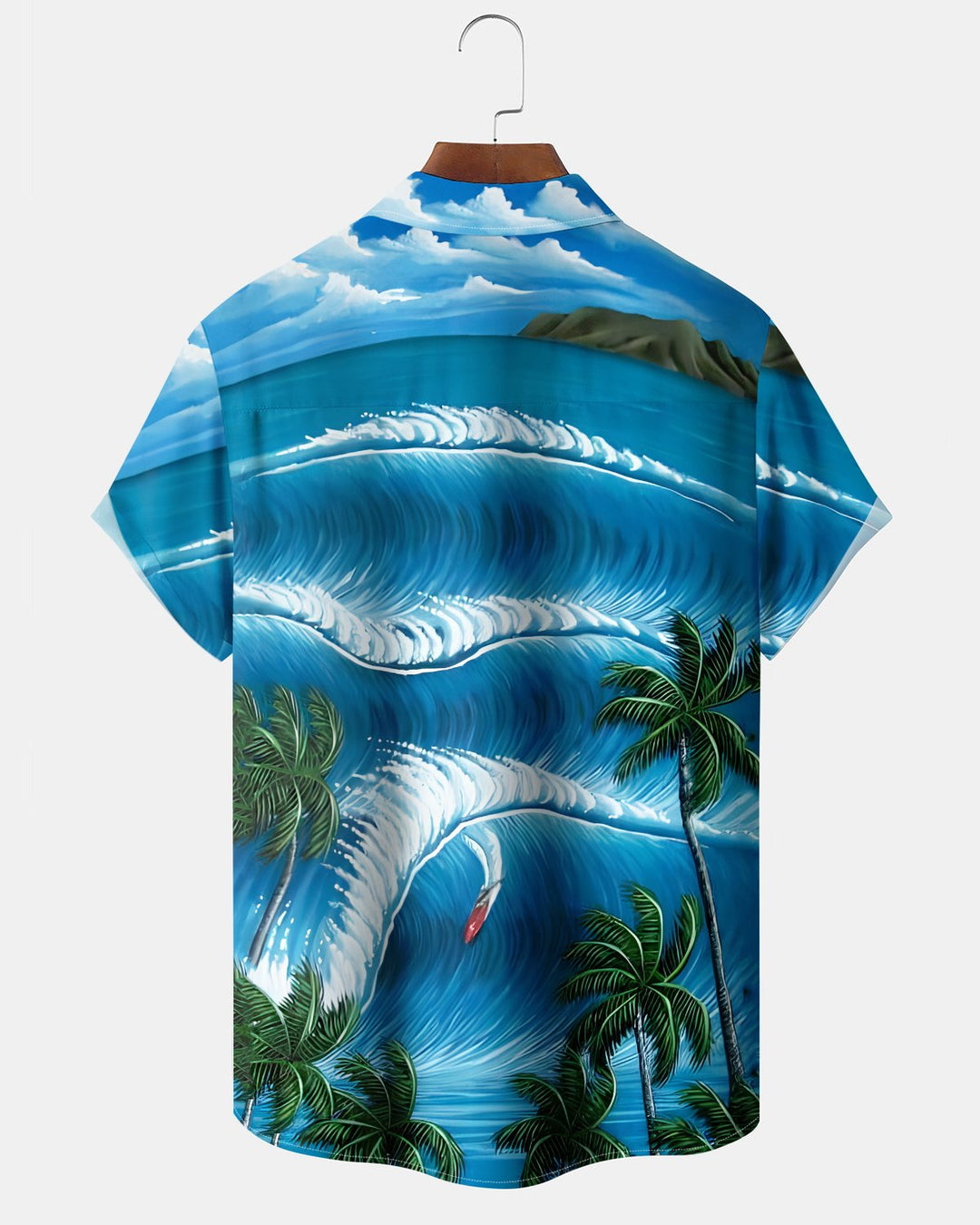 Alohadaddy® Hawaiian Palm Tree Print Art Button Pocket Cardigan Men&