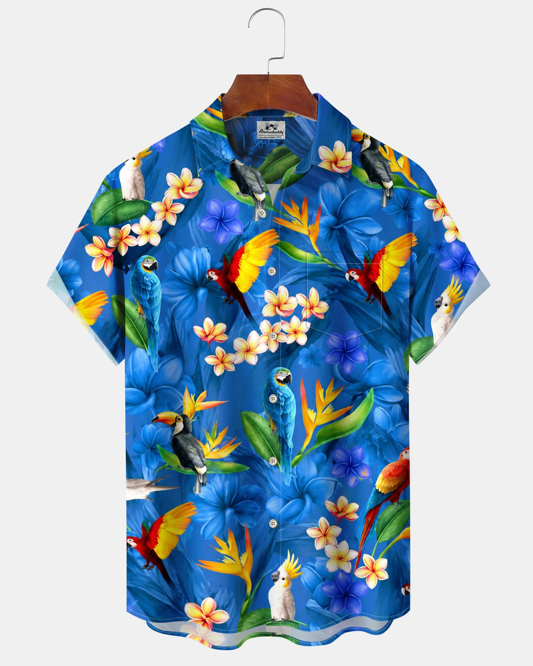 Alohadaddy® Hawaiian Floral Print Art Button Pocket Cardigan Men&