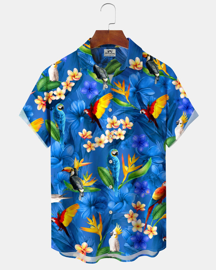 Alohadaddy® Hawaiian Floral Print Art Button Pocket Cardigan Men&