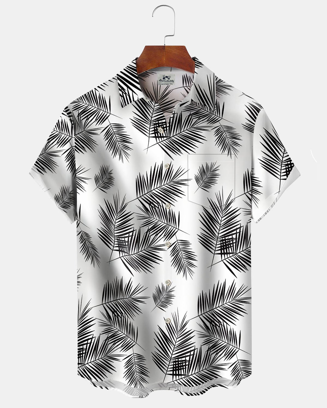 Alohadaddy® Hawaiian Palm Leaf Print Art Button Pocket Men&