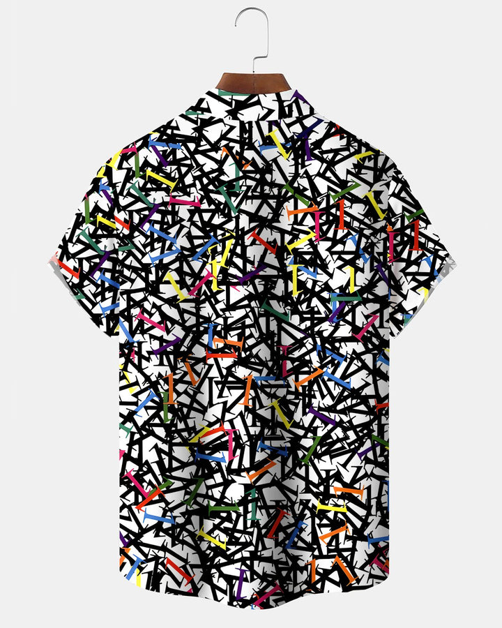 Alohadaddy® Vintage Abstract Art Print Art Button Pocket Cardigan Men&
