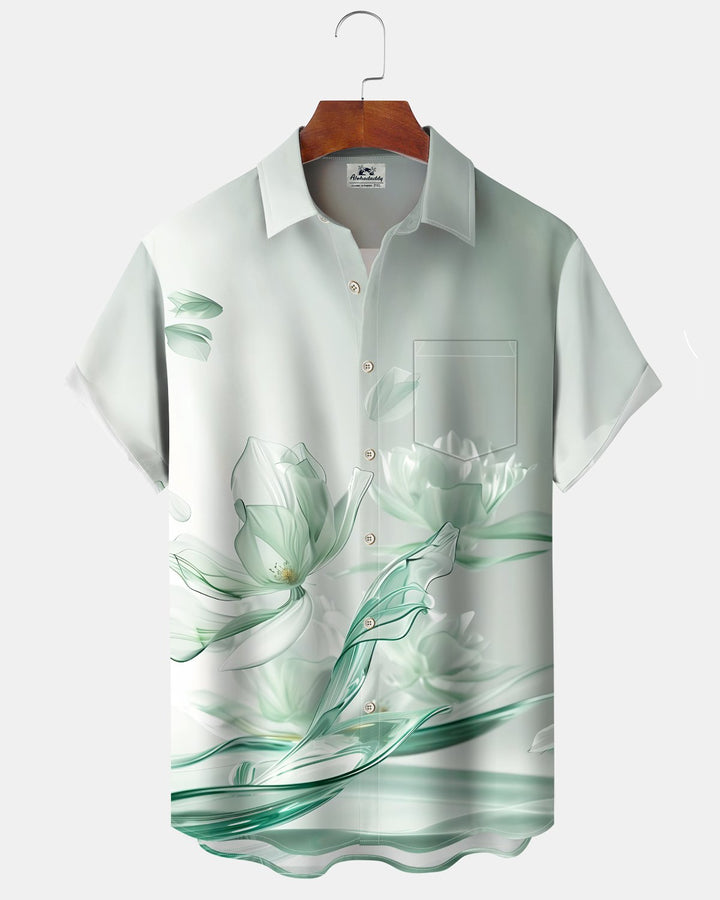 Alohadaddy® Casual Floral Print Art Button Pocket Cardigan Men&