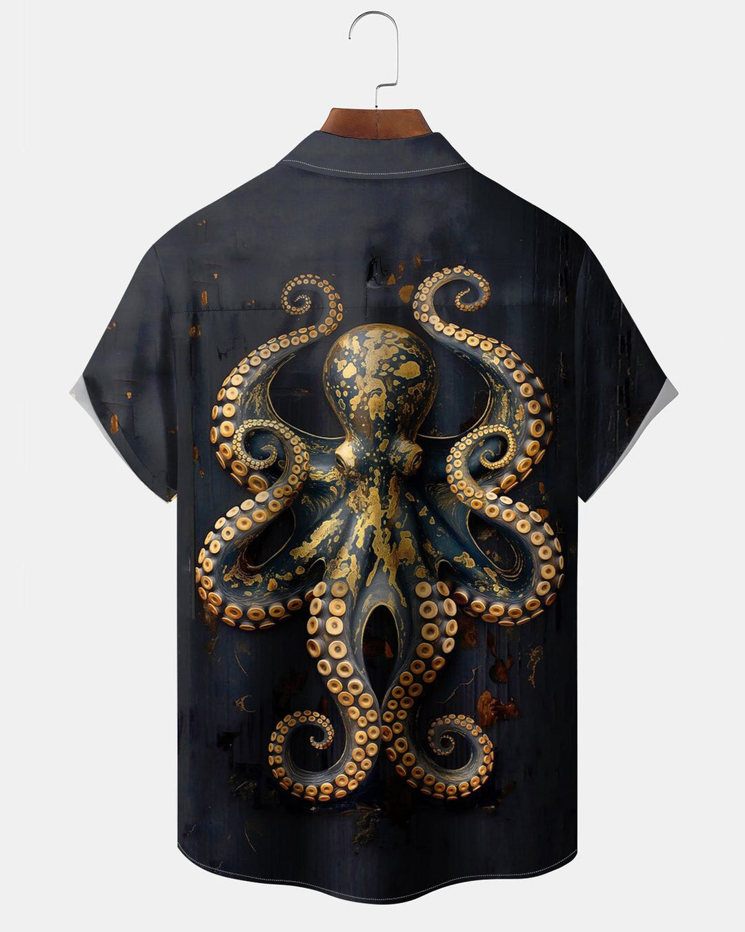 Alohadaddy® Hawaiian Octopus Print Art Button Pocket Cardigan Men&